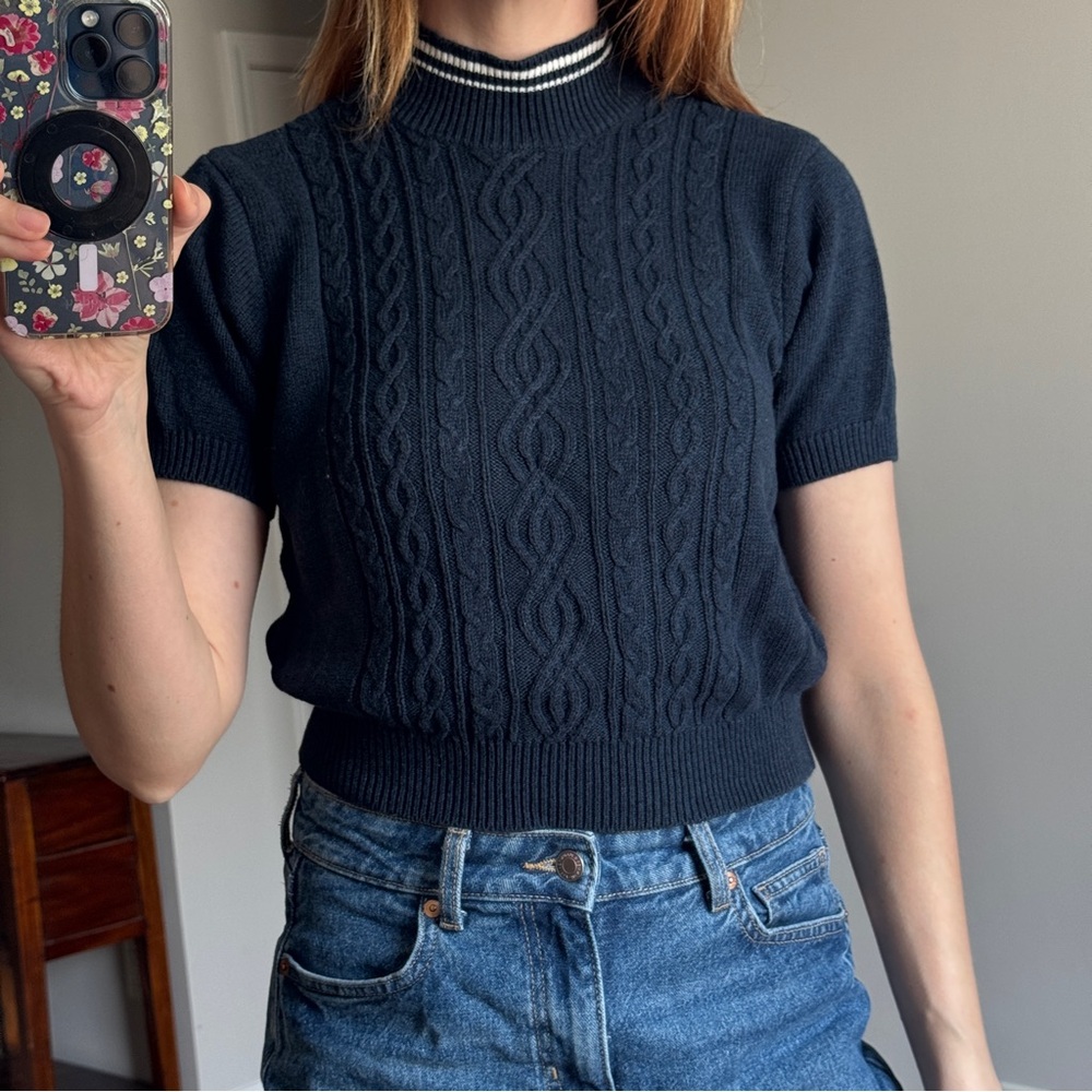 Vintage Liz Claiborne Ribbed Short Sleeve Sweater Top